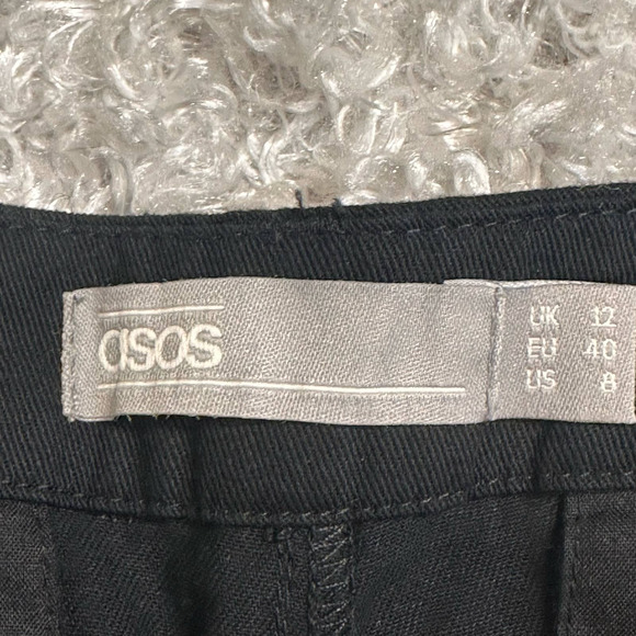 asos Black Flat Front Pants Sz 8 NWT - Picture 4 of 13